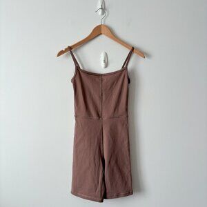 Aritzia Wilfred Free Divinity Romper 5" Chocolate Brown Size XS